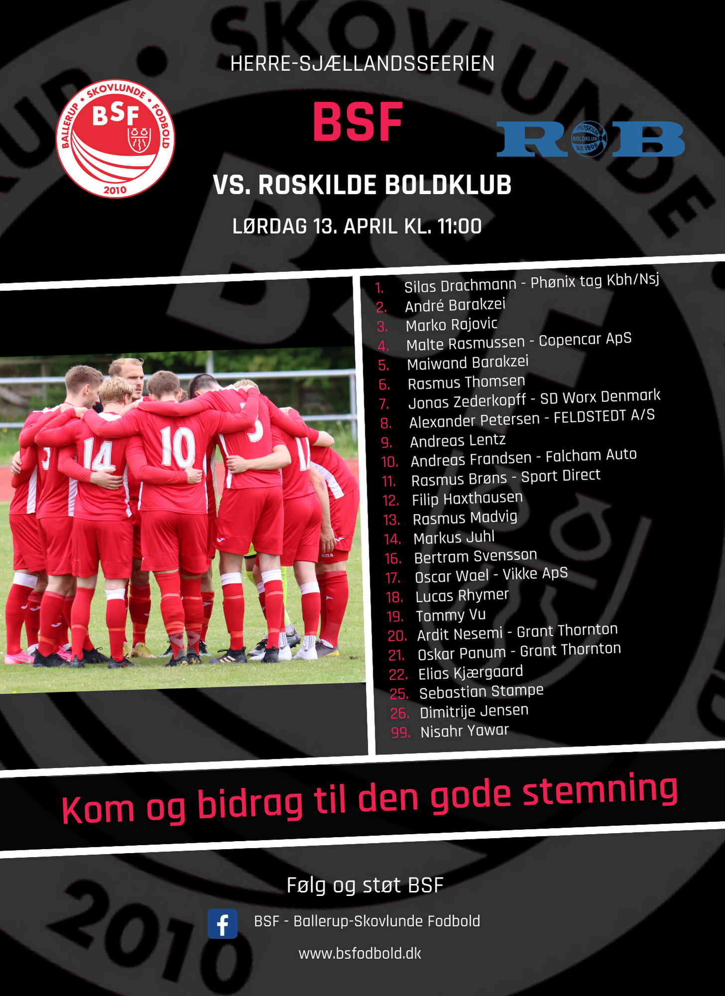 Herresenior 1 tager imod Roskilde Boldklub