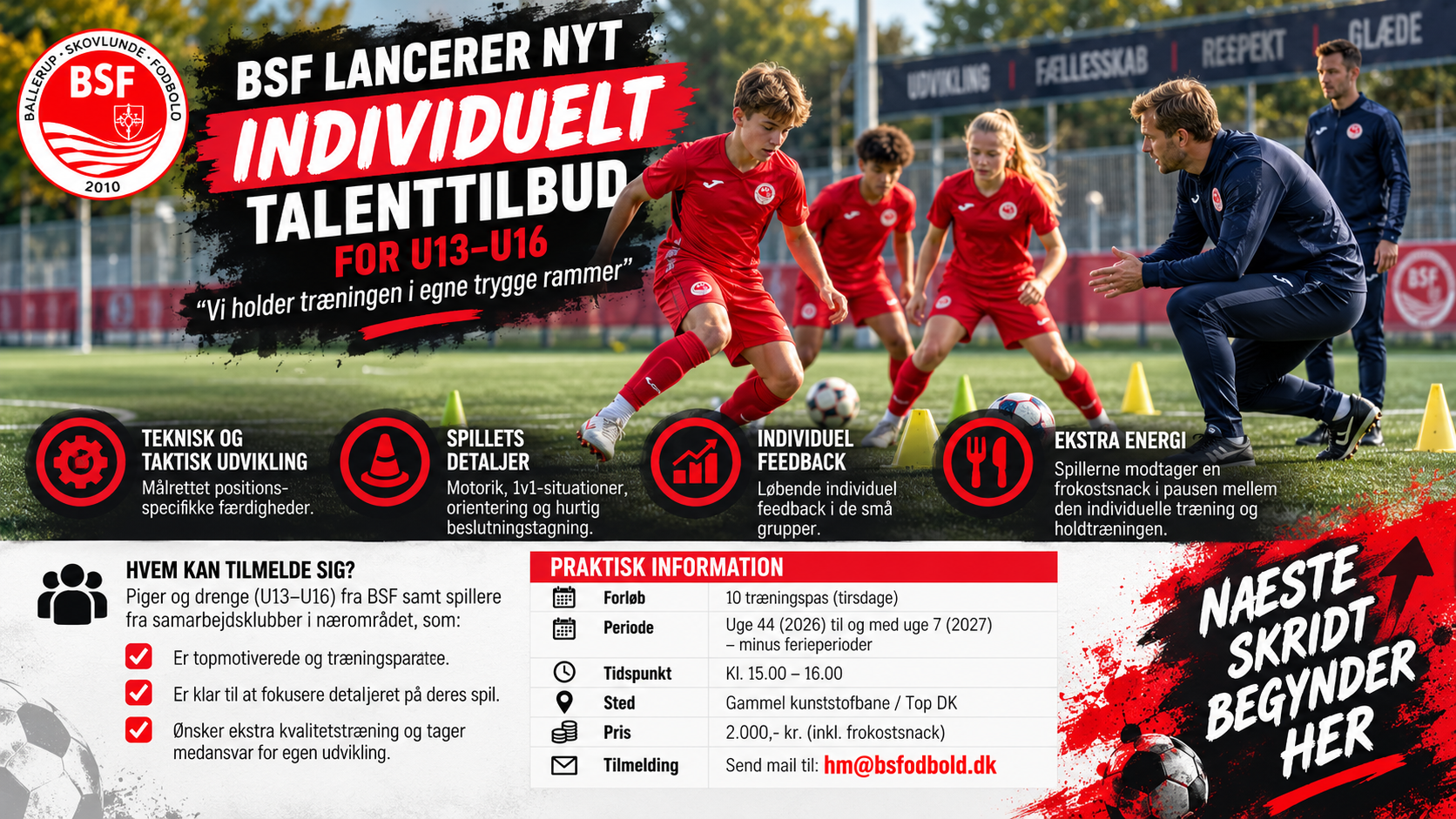 BSF lancerer nyt individuelt talenttilbud for U13-U16